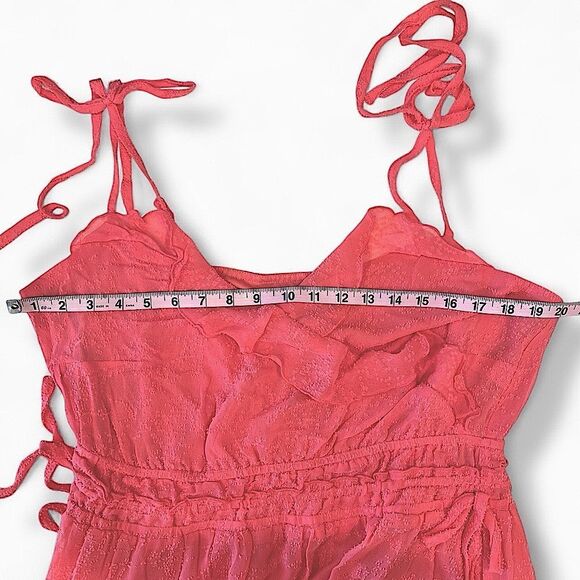 City Chic Renee Ruffle Tiered Maxi Dress Smocked Waist Calypso Coral Plus 14 NEW - Picture 11 of 15